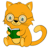 linguisticat cat reading icon